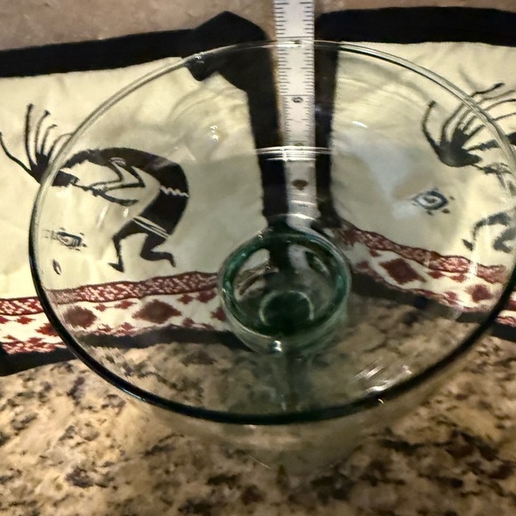 Native American & Southwest Together! 2 Potholders & Hand Blown Margarita Glass - Picture 5 of 7